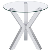 Kenzie Round Coffee and End Table Set Chrome