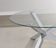 Kenzie Round Coffee and End Table Set Chrome