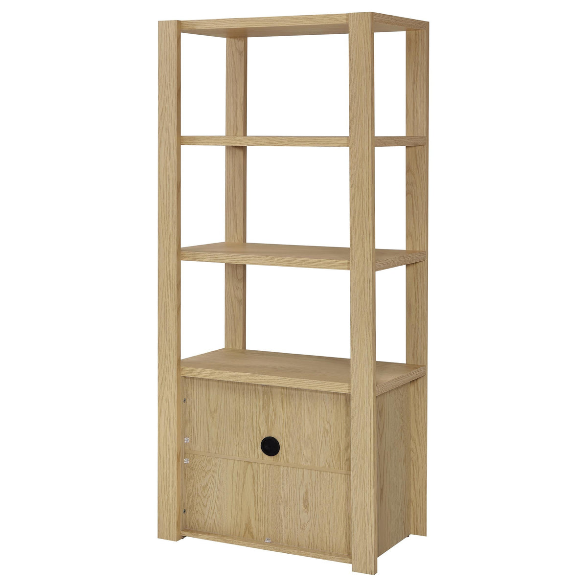 Laurelton 3-shelf Media Tower Tall Pier Cabinet Light Oak