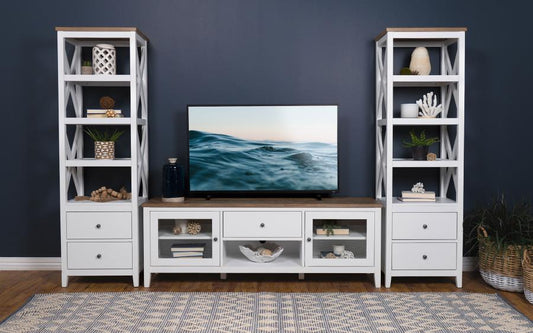Hollis 3-piece 67-inch TV Stand Entertainment Center White Default Title