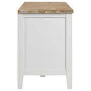 Hollis 2-door Wood 67-inch TV Stand with Drawer Brown and White