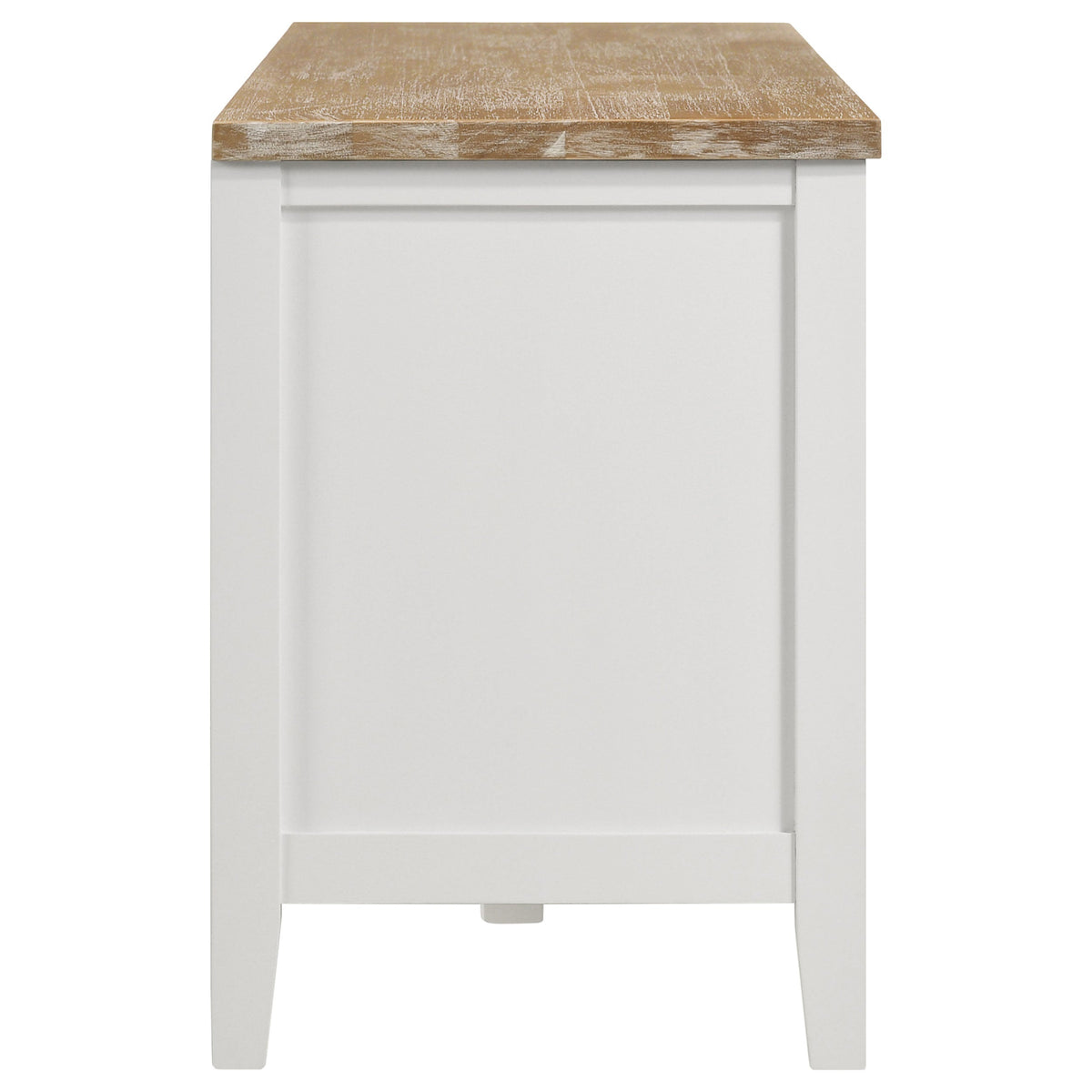 Hollis 2-door Wood 67-inch TV Stand with Drawer Brown and White