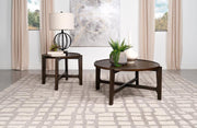 Cota Solid Wood Coffee and End Table Set Dark Brown 2-piece