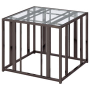 Adri Rectangular Glass Top Side End Table