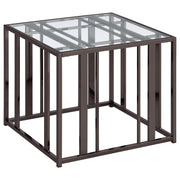 Adri Rectangular Glass Top Side End Table