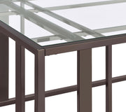 Adri Rectangular Glass Top Side End Table
