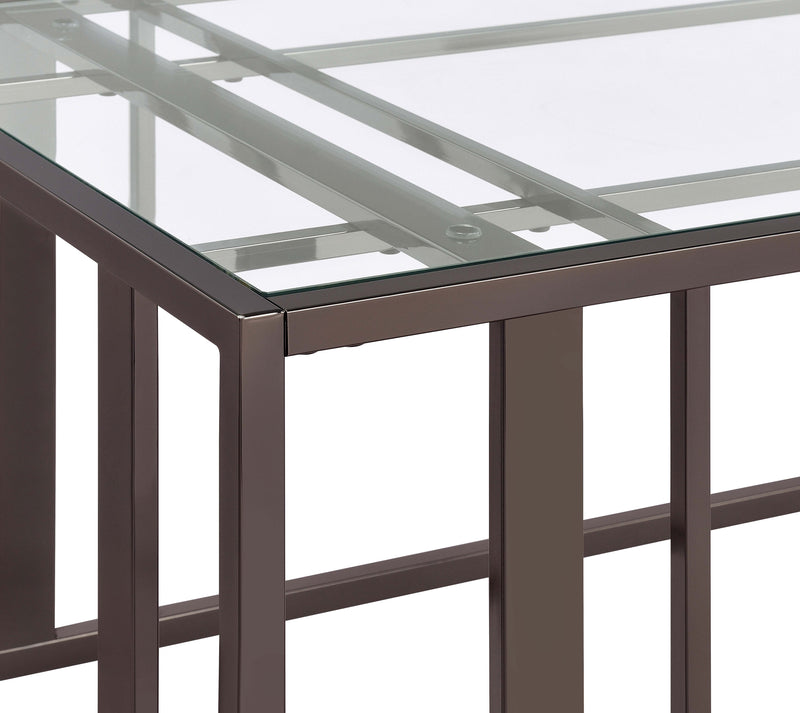 Adri Rectangular Glass Top Side End Table