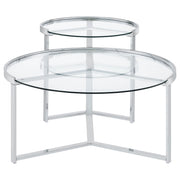 Delia Round Glass Top Nesting Coffee Table