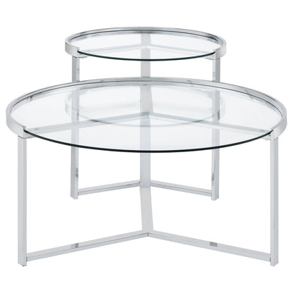 Delia Round Glass Top Nesting Coffee Table