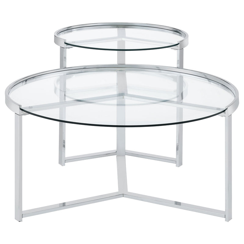 Delia Round Glass Top Nesting Coffee Table