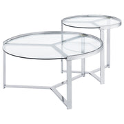 Delia Round Glass Top Nesting Coffee Table