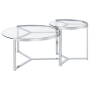 Delia Round Glass Top Nesting Coffee Table