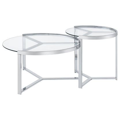 Delia Round Glass Top Nesting Coffee Table