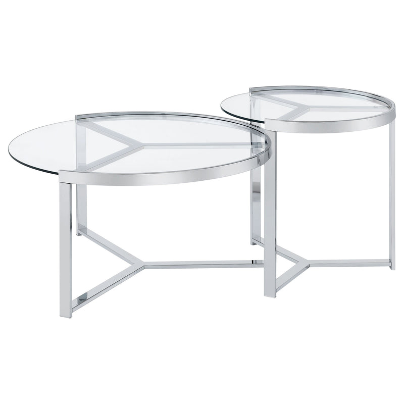 Delia Round Glass Top Nesting Coffee Table