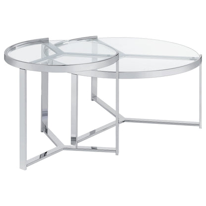 Delia Round Glass Top Nesting Coffee Table