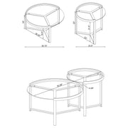 Delia Round Glass Top Nesting Coffee Table