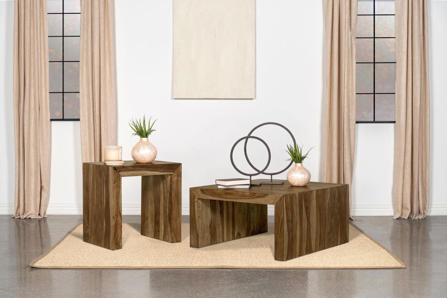 Odilia Solid Wood Coffee and End Table Set Auburn 2-piece