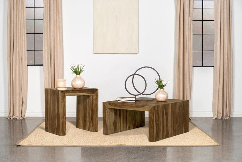 Odilia Solid Wood Coffee and End Table Set Auburn 2-piece
