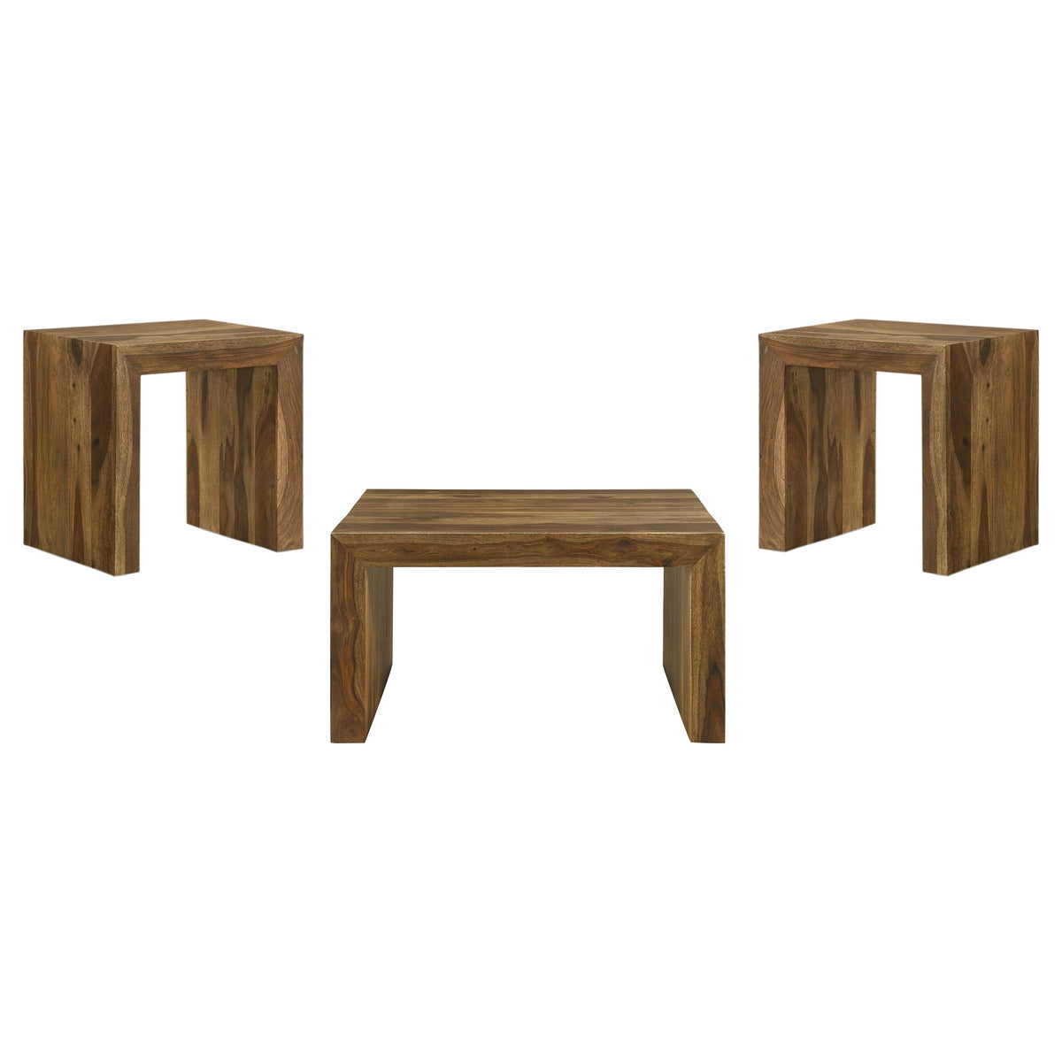 Odilia Solid Wood Coffee and End Table Set Auburn