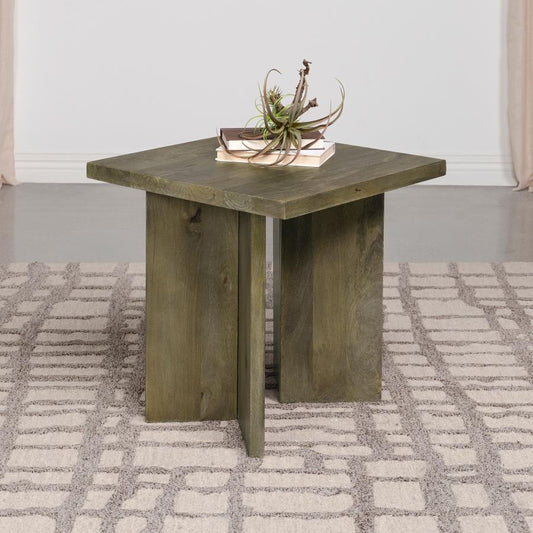 Andando Square Solid Wood End Table Mango Brown Default Title
