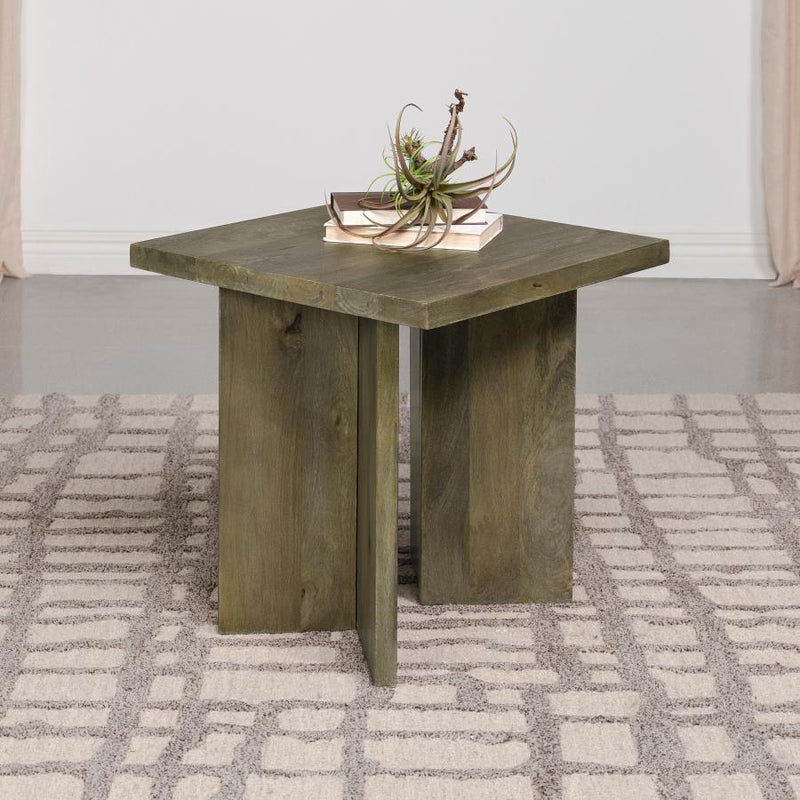 Andando Square Solid Wood End Table Mango Brown Default Title
