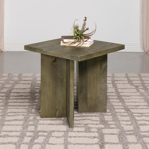 Andando Square Solid Wood End Table Mango Brown Default Title