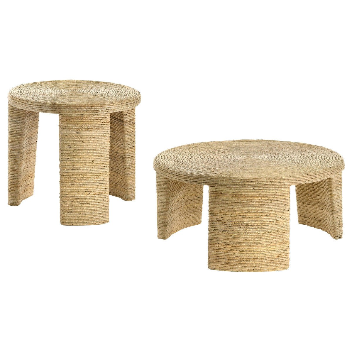 Artina Rattan Coffee and End Table Set Natural