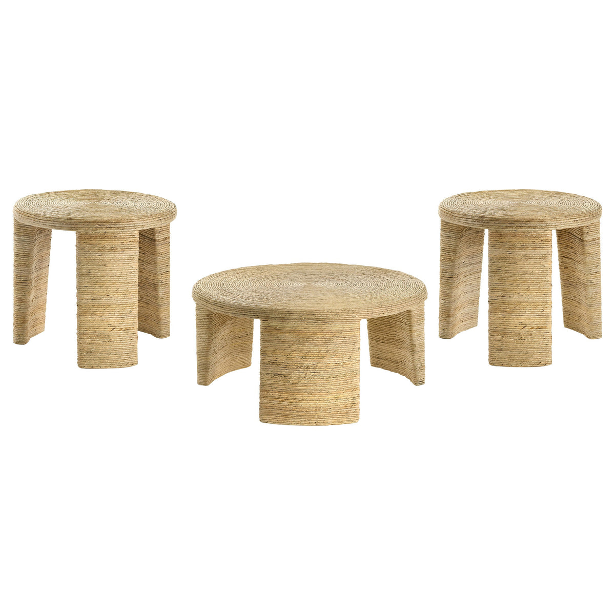 Artina Rattan Coffee and End Table Set Natural