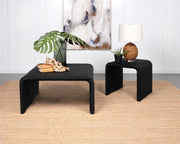Cahya Rattan Coffee and End Table Set Black 2-piece