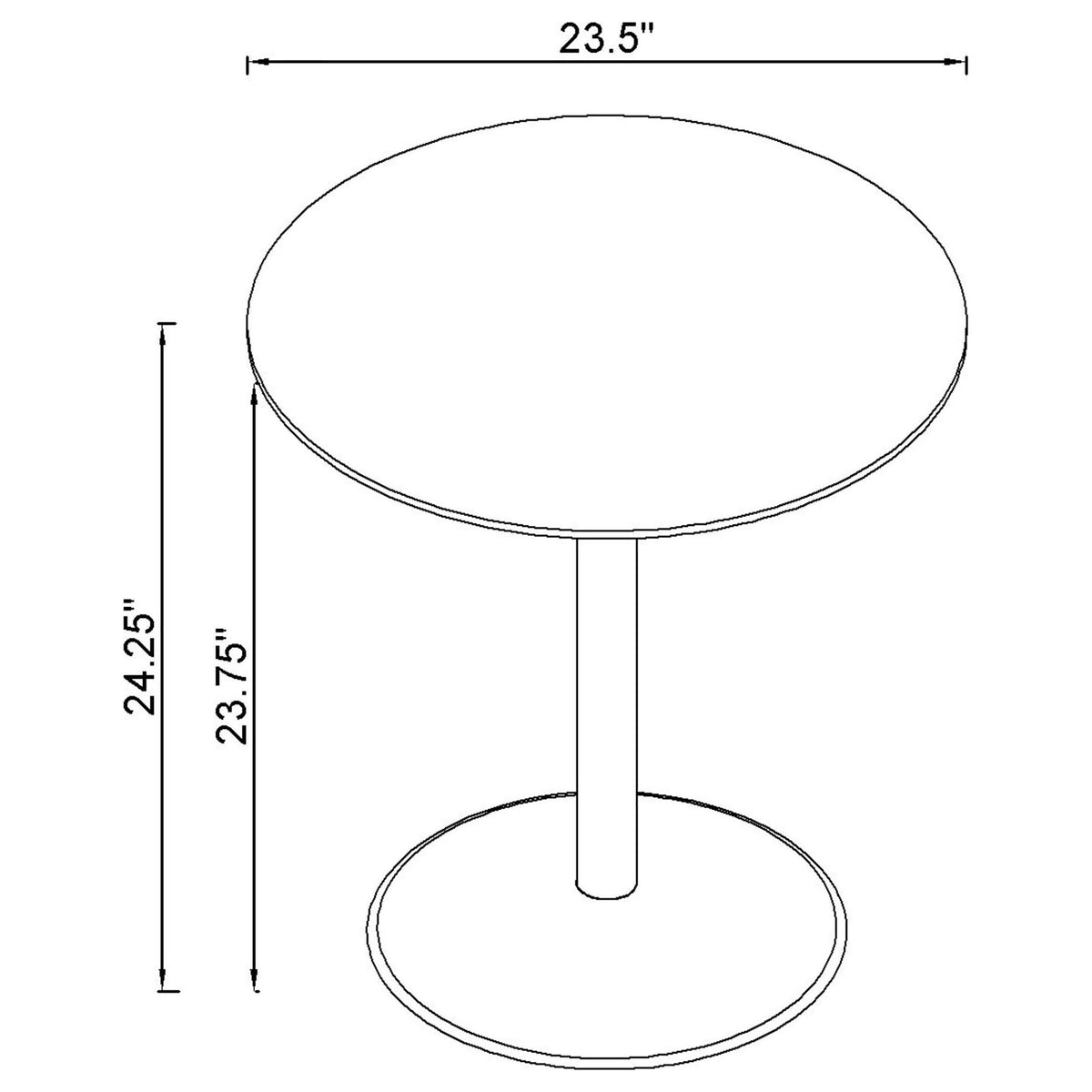 Ganso Round Glass Top Coffee and End Table Set
