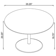 Ganso Round Glass Top Coffee and End Table Set