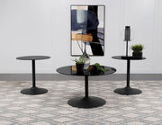 Ganso Round Glass Top Coffee and End Table Set 3-piece
