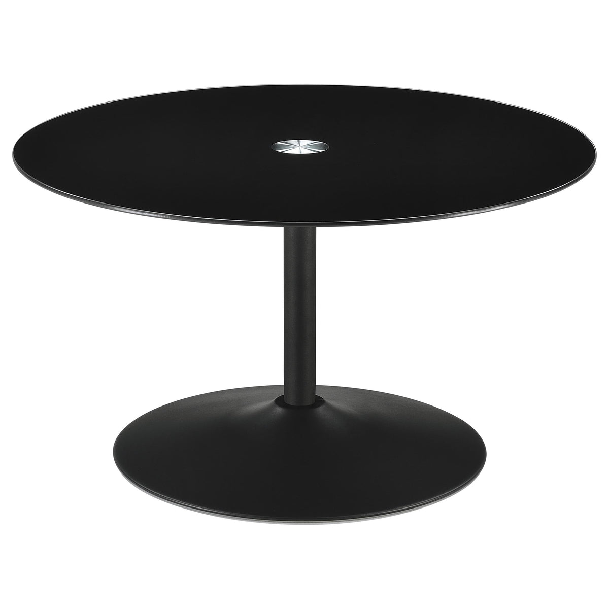 Ganso Round Glass Top Coffee and End Table Set