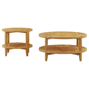 Camillo Round Coffee and End Table Set Maple