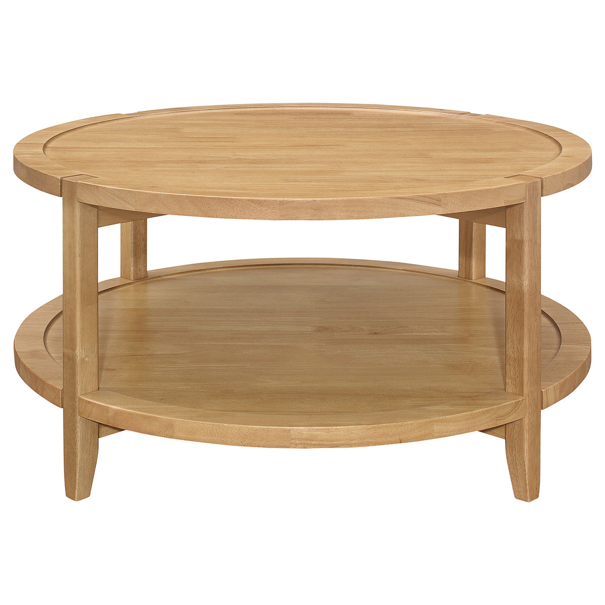 Camillo Round Coffee and End Table Set Maple