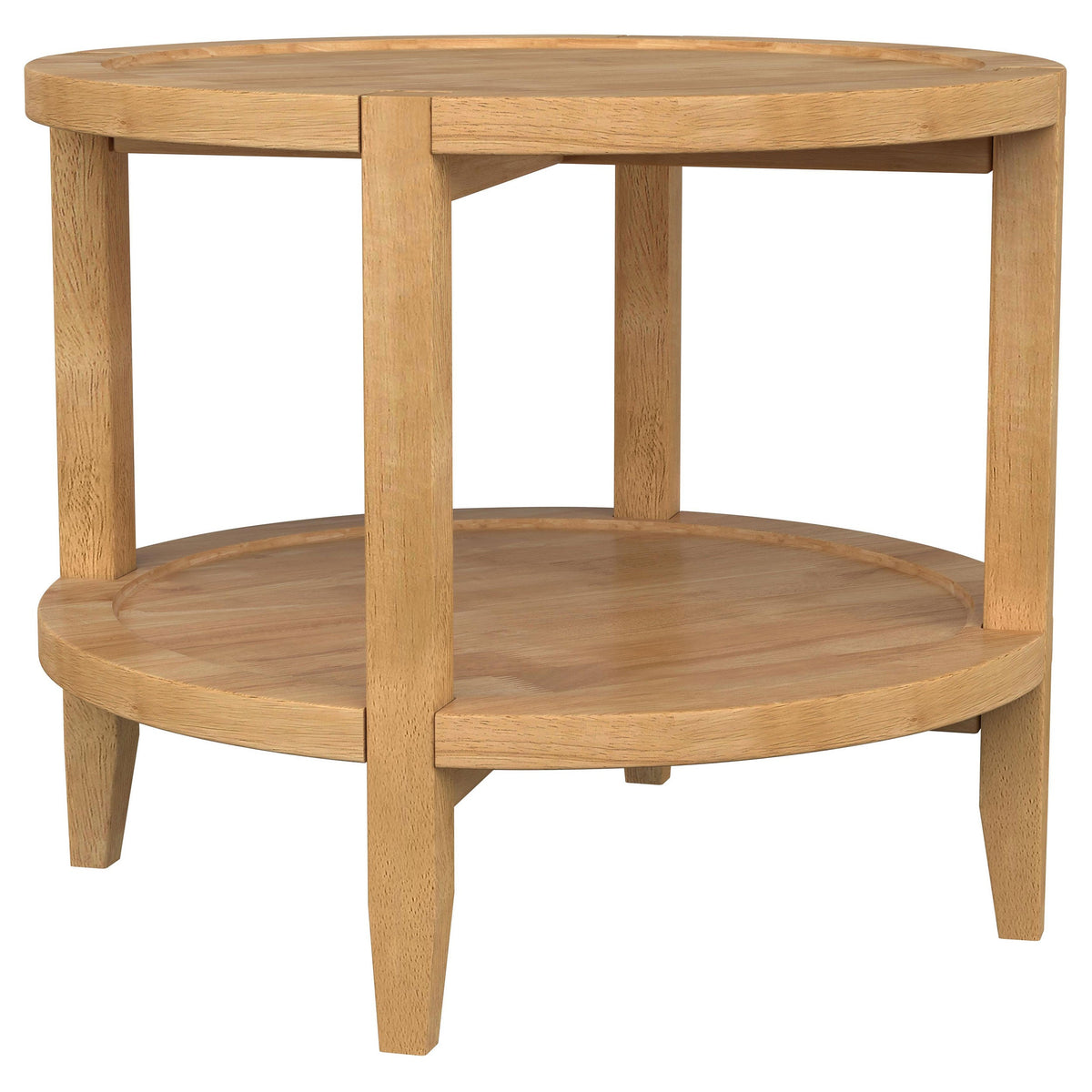 Camillo Round Coffee and End Table Set Maple