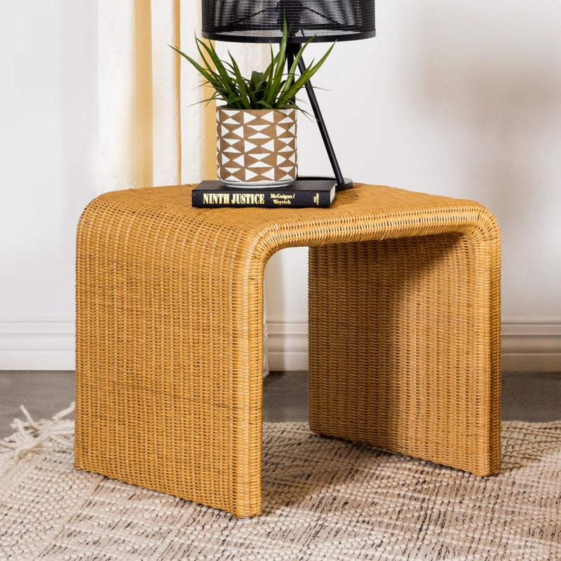 Cahya Woven Rattan Square End Table Natural