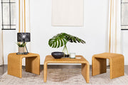 Cahya Rattan Coffee and End Table Set Natural 3-piece