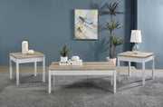 Stacie 3-piece Coffee Table Set Distressed Pine and White Default Title
