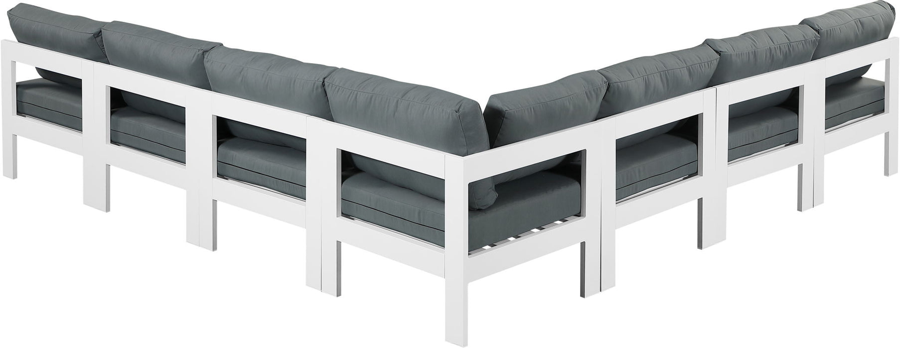 Nizuc - Outdoor Patio 7 Piece Modular Sectional With White Frame