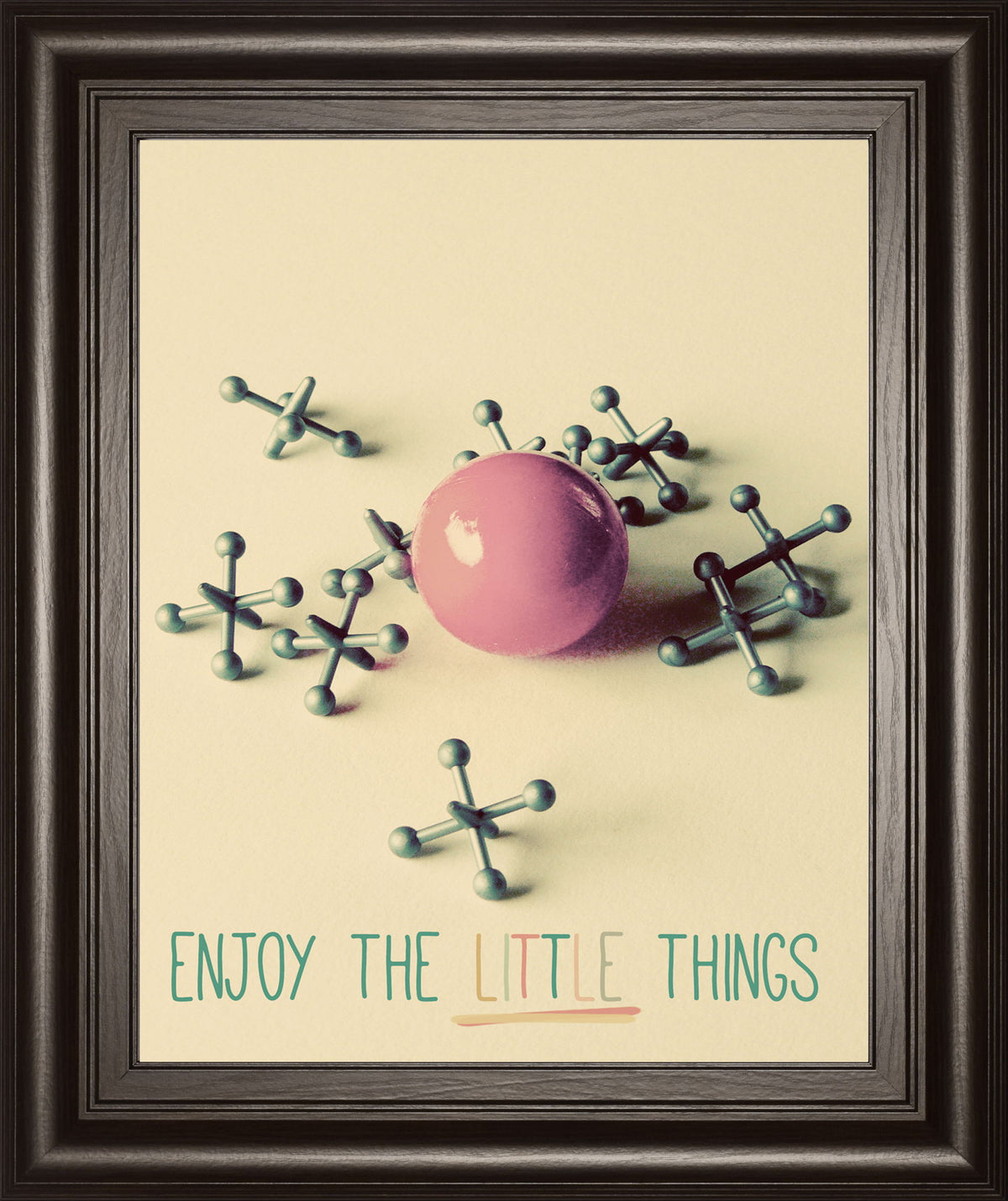Enjoy The Little Things By Gail Peck - Framed Print Wall Art - Beige