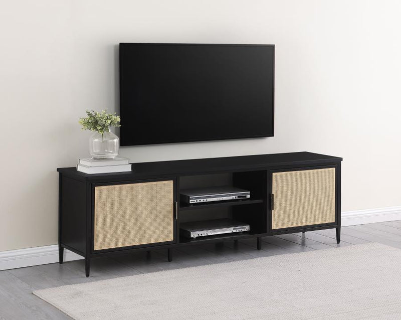 Amherst 2-door 70-inch Metal TV Stand Media Console Black Default Title