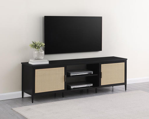 Amherst 2-door 70-inch Metal TV Stand Media Console Black Default Title