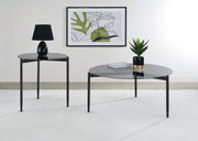 Rosalie Round Coffee and End Table Set Grey 2-piece