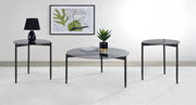 Rosalie Round Coffee and End Table Set Grey 3-piece