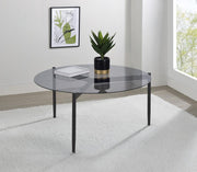 Rosalie Round Smoked Glass Top Coffee Table Grey Default Title