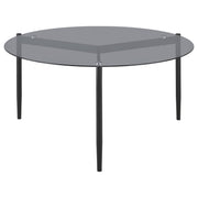 Rosalie Round Smoked Glass Top Coffee Table Grey