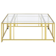 Adri Square Glass Top Coffee Table with Casters