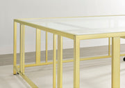 Adri Square Glass Top Coffee Table with Casters