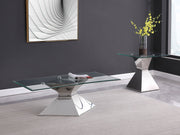 Jenny Rectangular Coffee and End Table Set Chrome